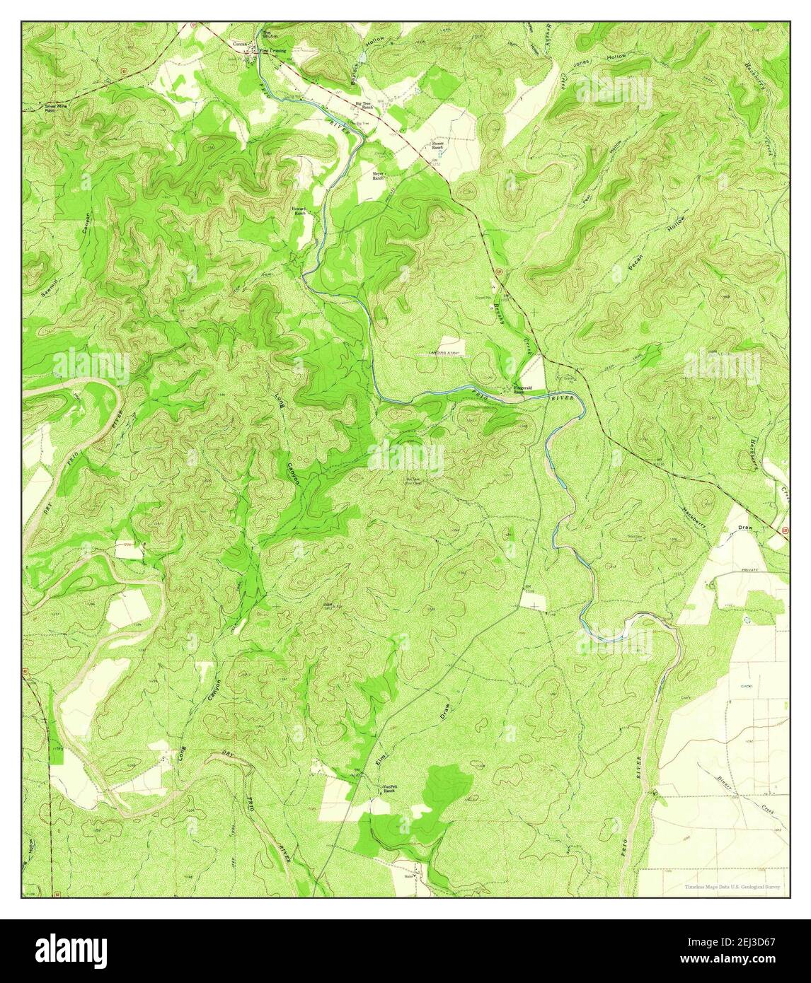 Concan, Texas, map 1960, 124000, United States of America by Timeless