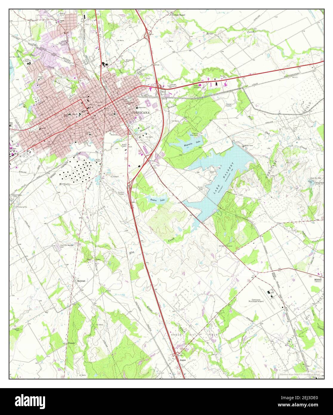 Corsicana, Texas, map 1965, 124000, United States of America by Timeless Maps, data U.S