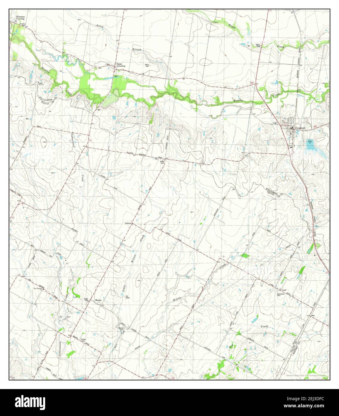 Coupland, Texas, map 1982, 124000, United States of America by