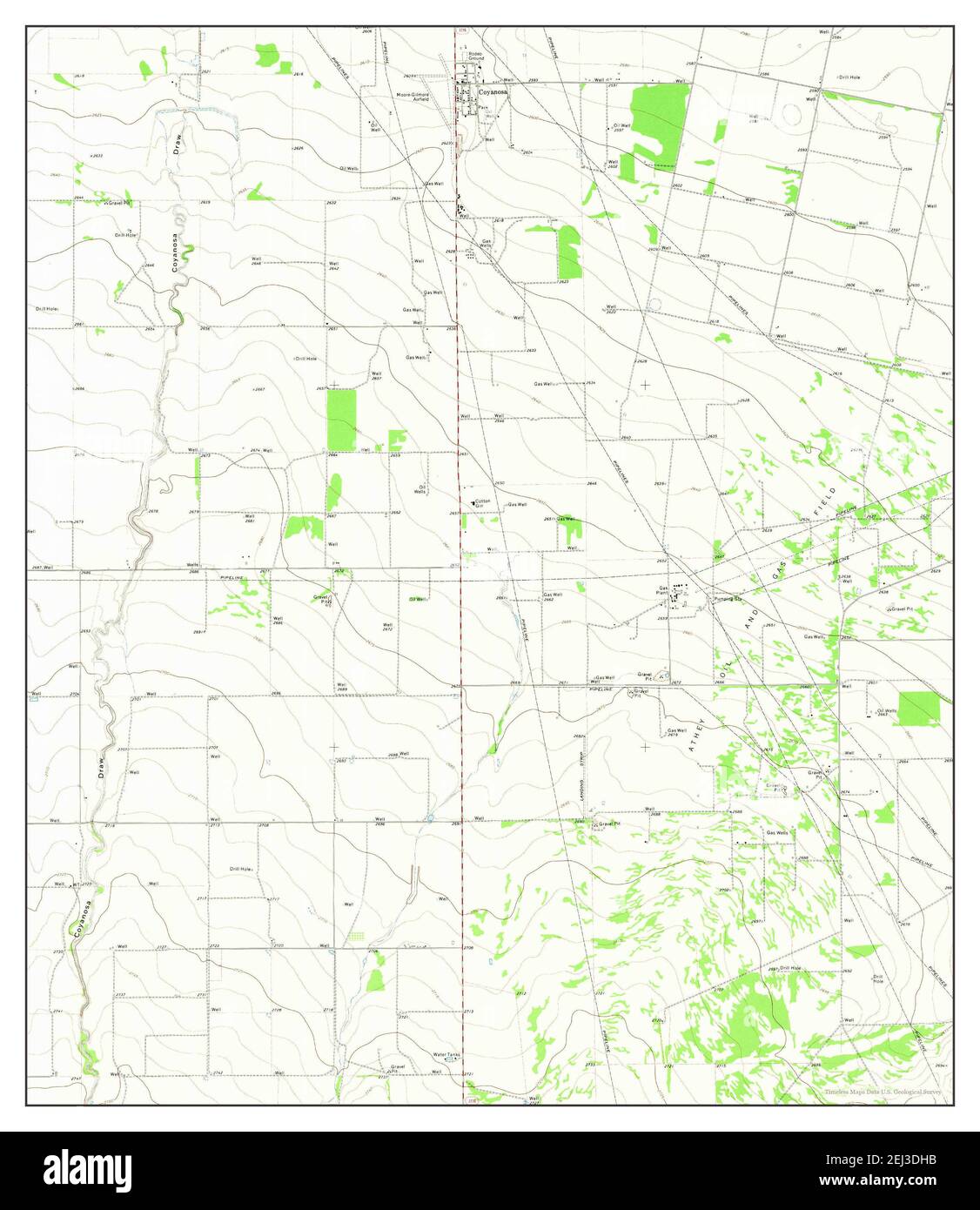 Coyanosa, Texas, map 1974, 124000, United States of America by