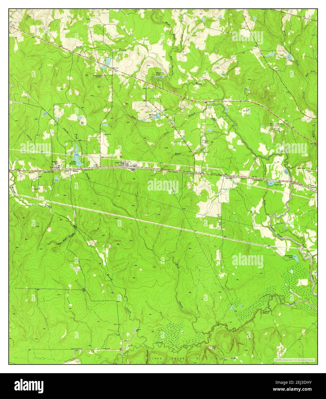 Cowl Spur, Texas, map 1958, 124000, United States of America by