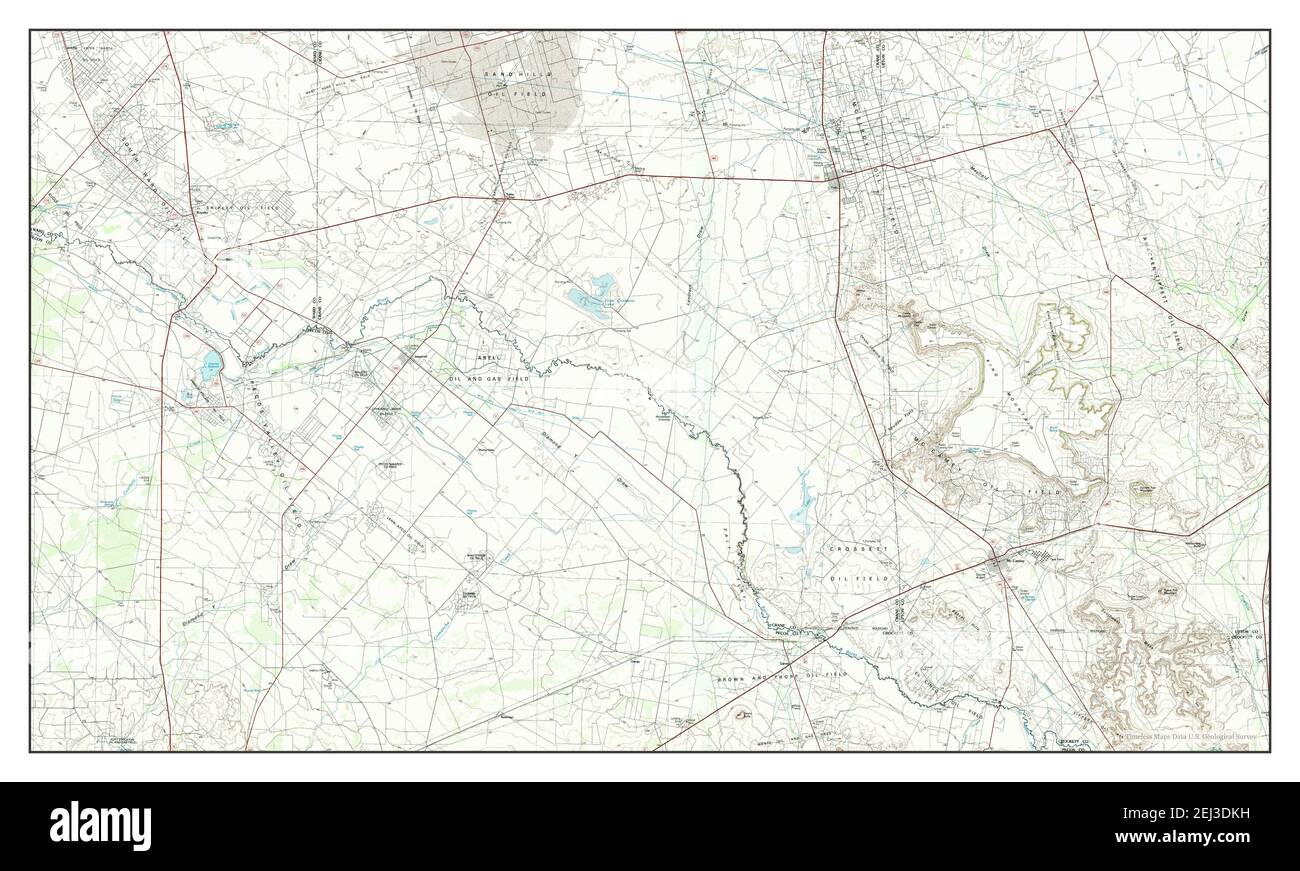 Crane, Texas, map 1986, 1100000, United States of America by Timeless