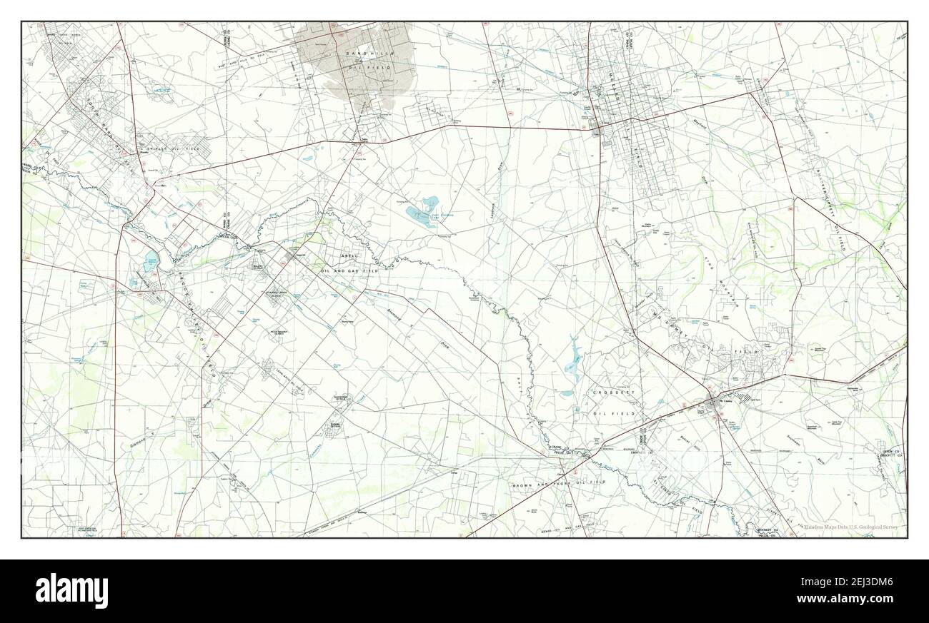 Crane, Texas, map 1986, 1100000, United States of America by Timeless