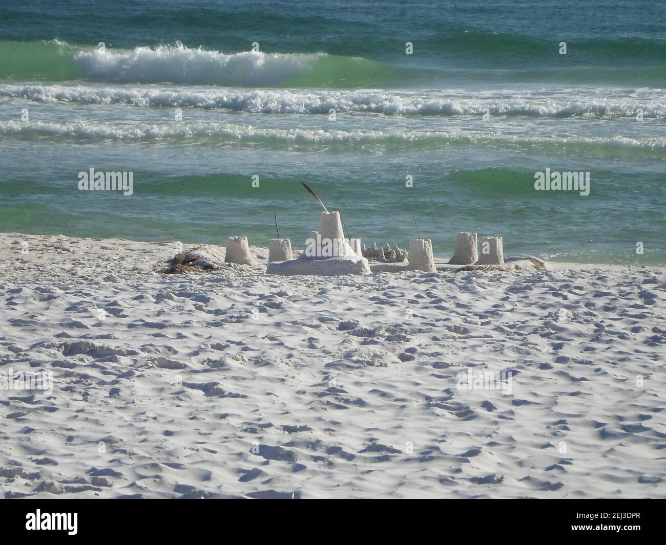 Sand Castle at the sunny beach Stock Photo