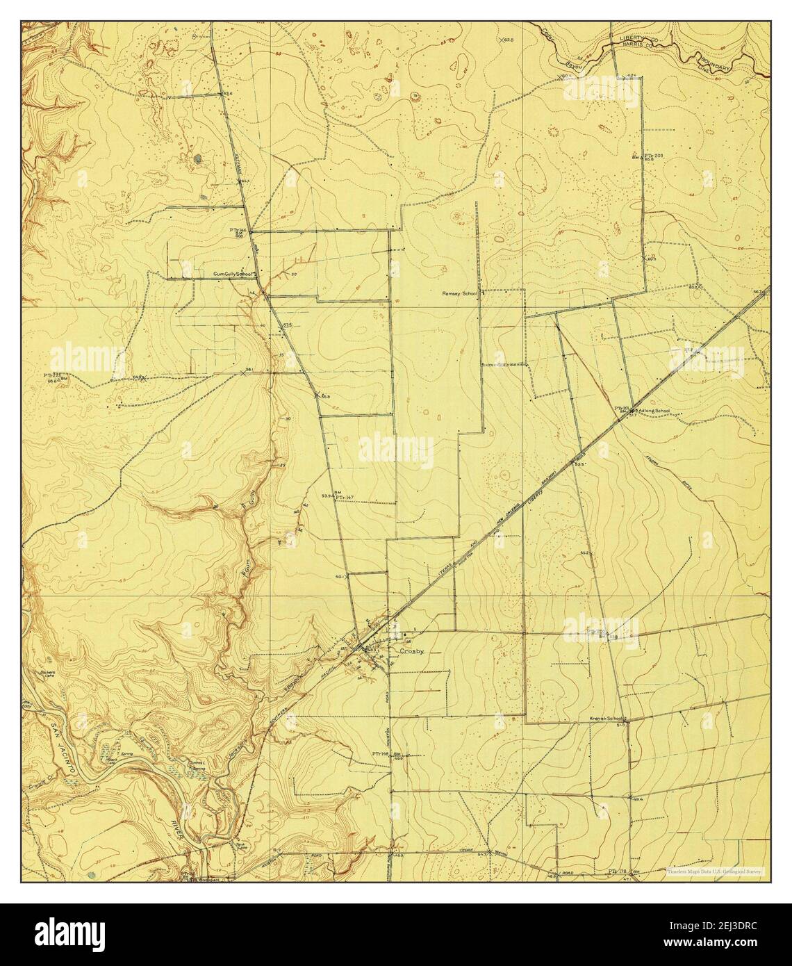 Crosby, Texas, map 1916, 124000, United States of America by Timeless