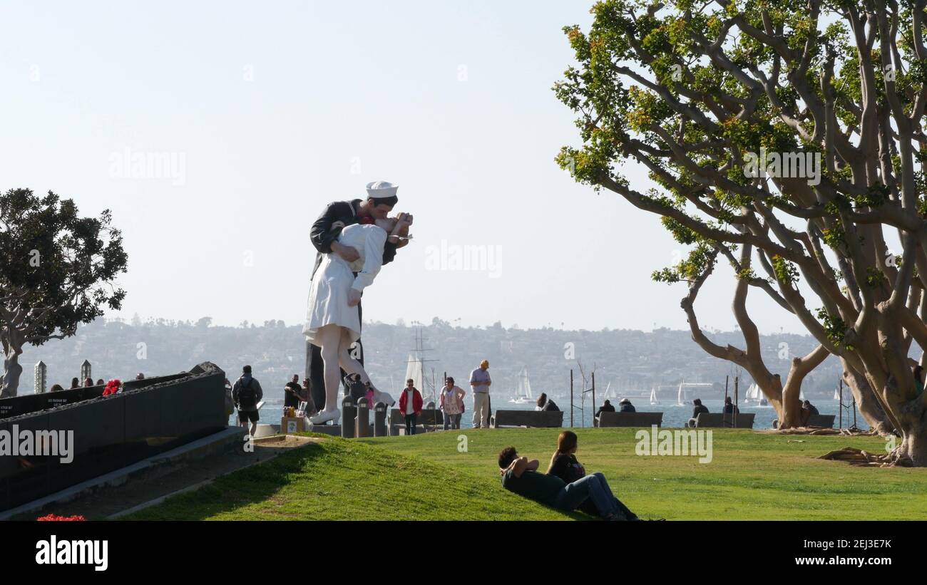 SAN DIEGO, CALIFORNIA USA 23 FEB 2020 Unconditional Surrender Statue