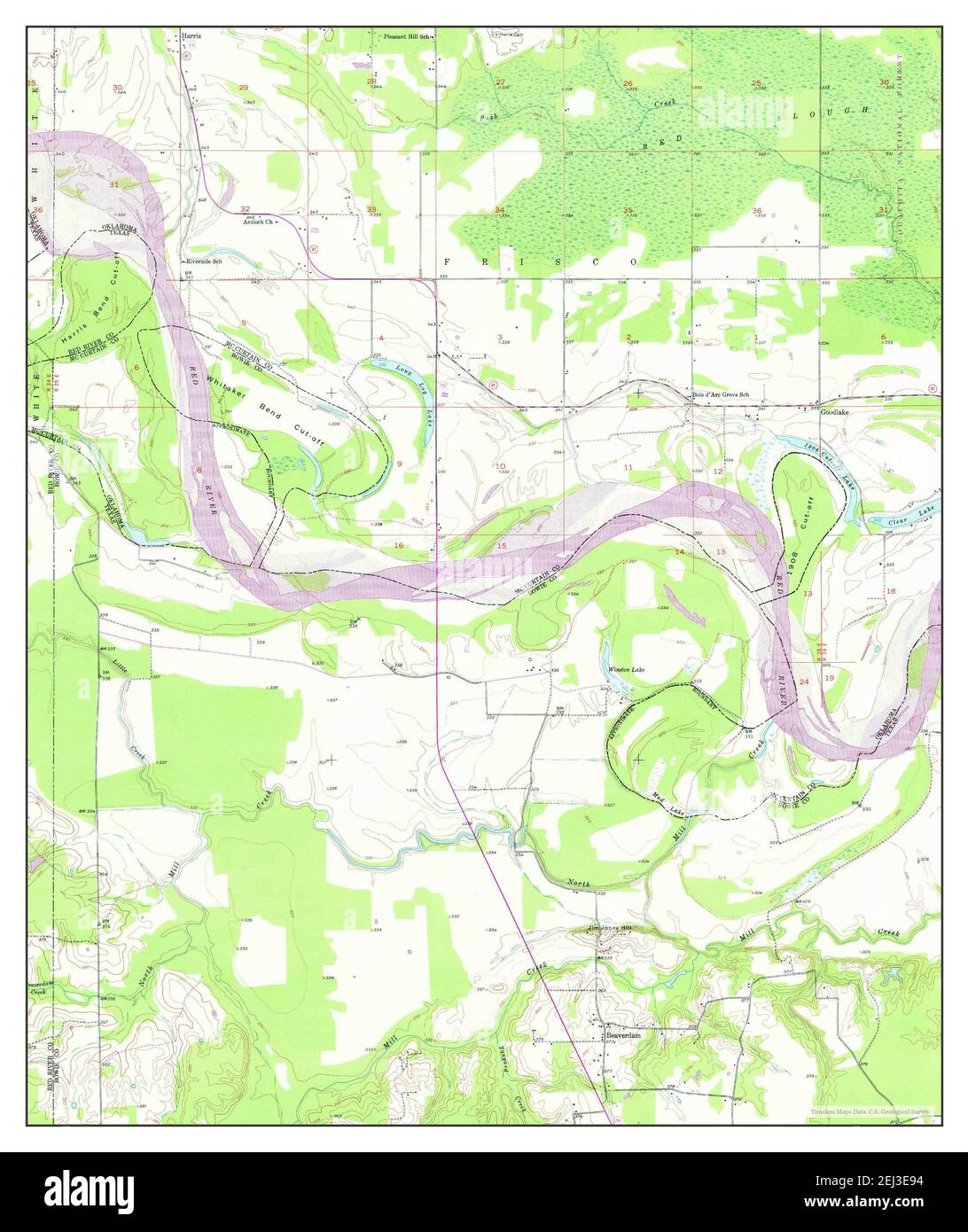 De Kalb NW, Texas, map 1950, 124000, United States of America by