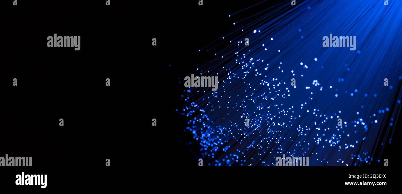 Fiber optics close up, fast internet background concept Stock Photo