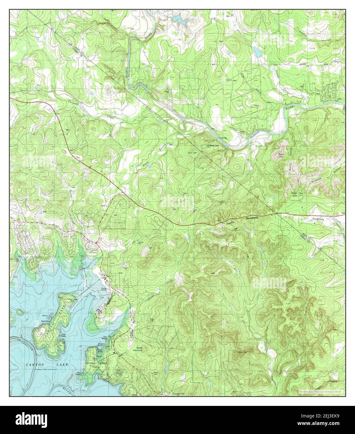 Devils Backbone Texas map 1989 - Devils Backbone Texas Map 1989 124000 United States Of America By Timeless Maps Data Us Geological Survey 2EJ3EK9 