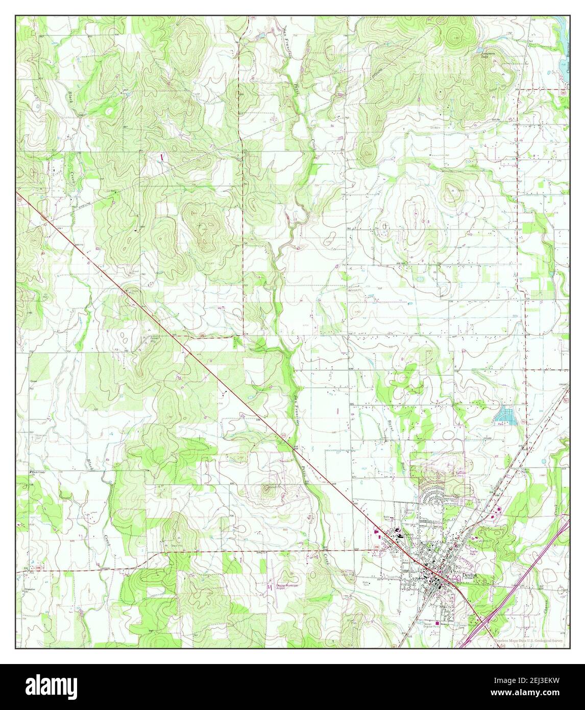 Devine, Texas, map 1964, 124000, United States of America by Timeless