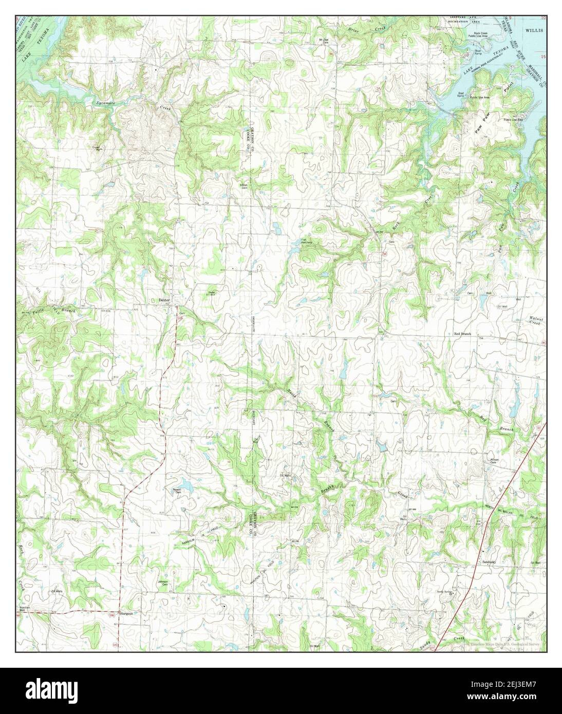 Dexter, Texas, map 1982, 124000, United States of America by Timeless