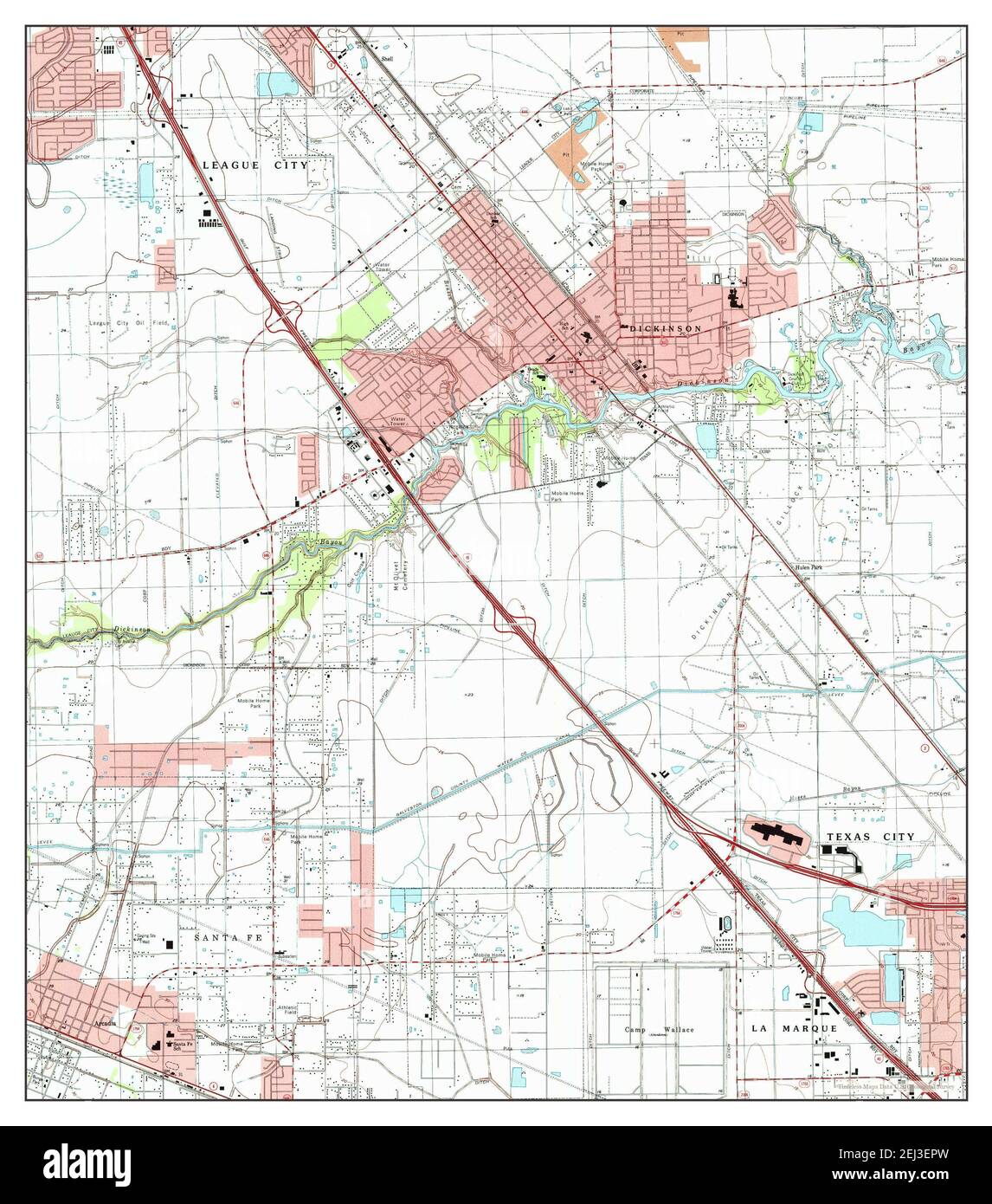 Dickinson, Texas, map 1995, 124000, United States of America by