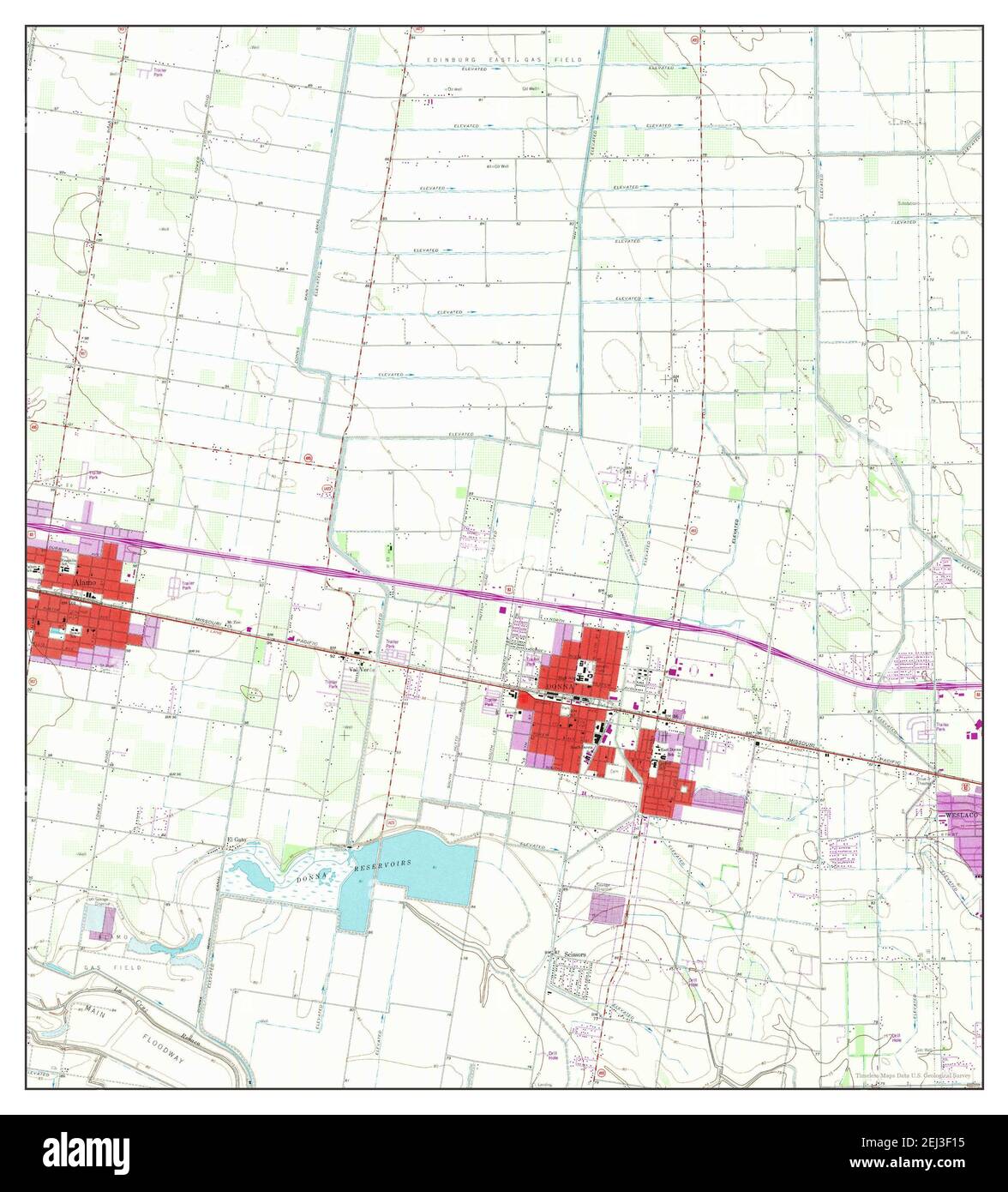 Donna, Texas, map 1963, 124000, United States of America by Timeless