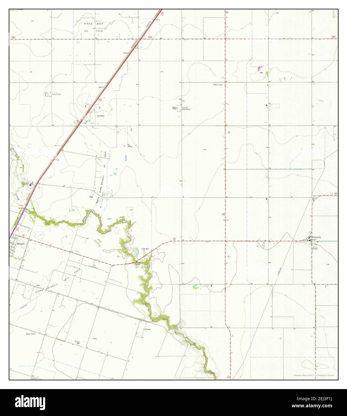 Driscoll East, Texas, map 1969, 124000, United States of America by