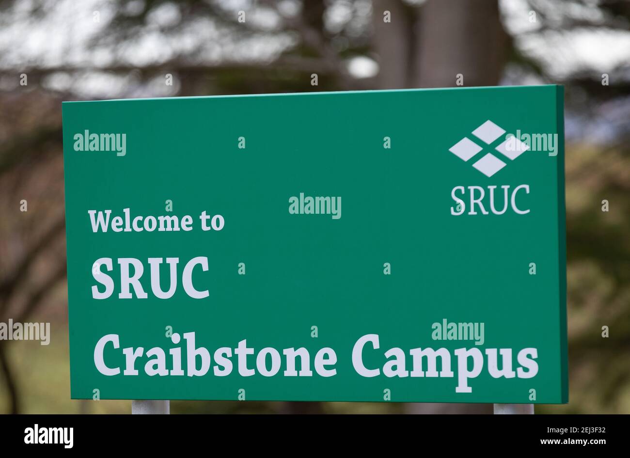 Sign for the Scottish Rural College (SRUC) at Craibstone in Aberdeen city, Scotland Stock Photo