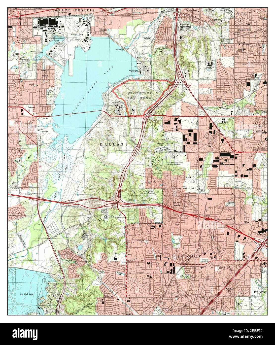 Duncanville, Texas, map 1995, 1:24000, United States of America by Timeless Maps, data U.S. Geological Survey Stock Photo