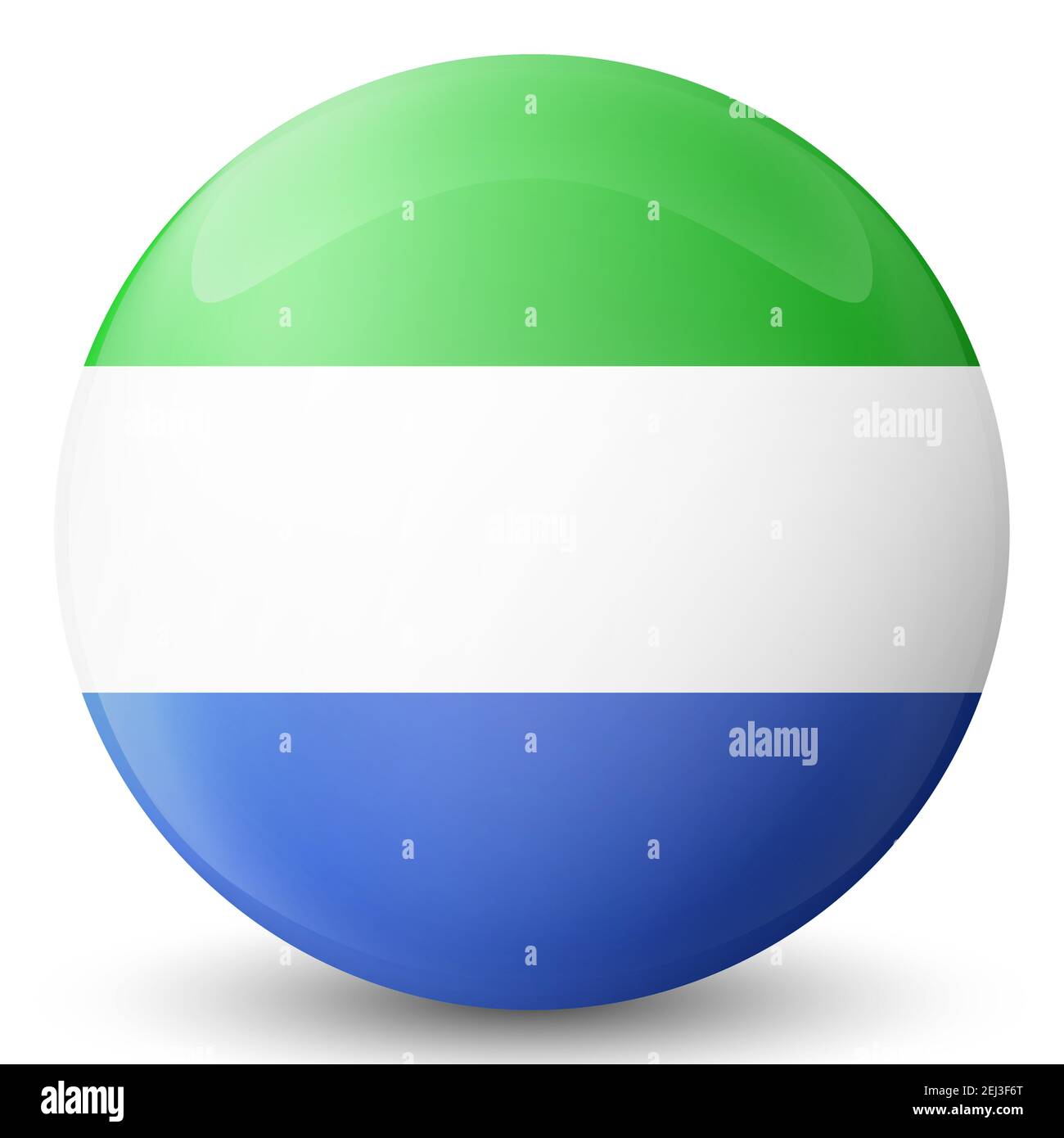 Glass light ball with flag of Sierra Leone. Round sphere, template icon ...