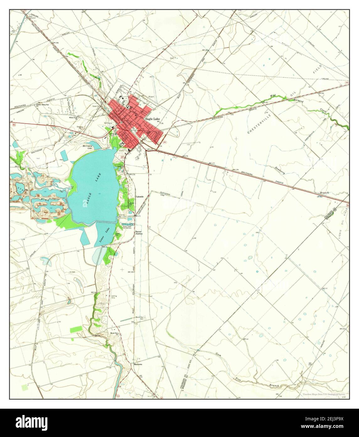 Eagle Lake, Texas, map 1963, 124000, United States of America by