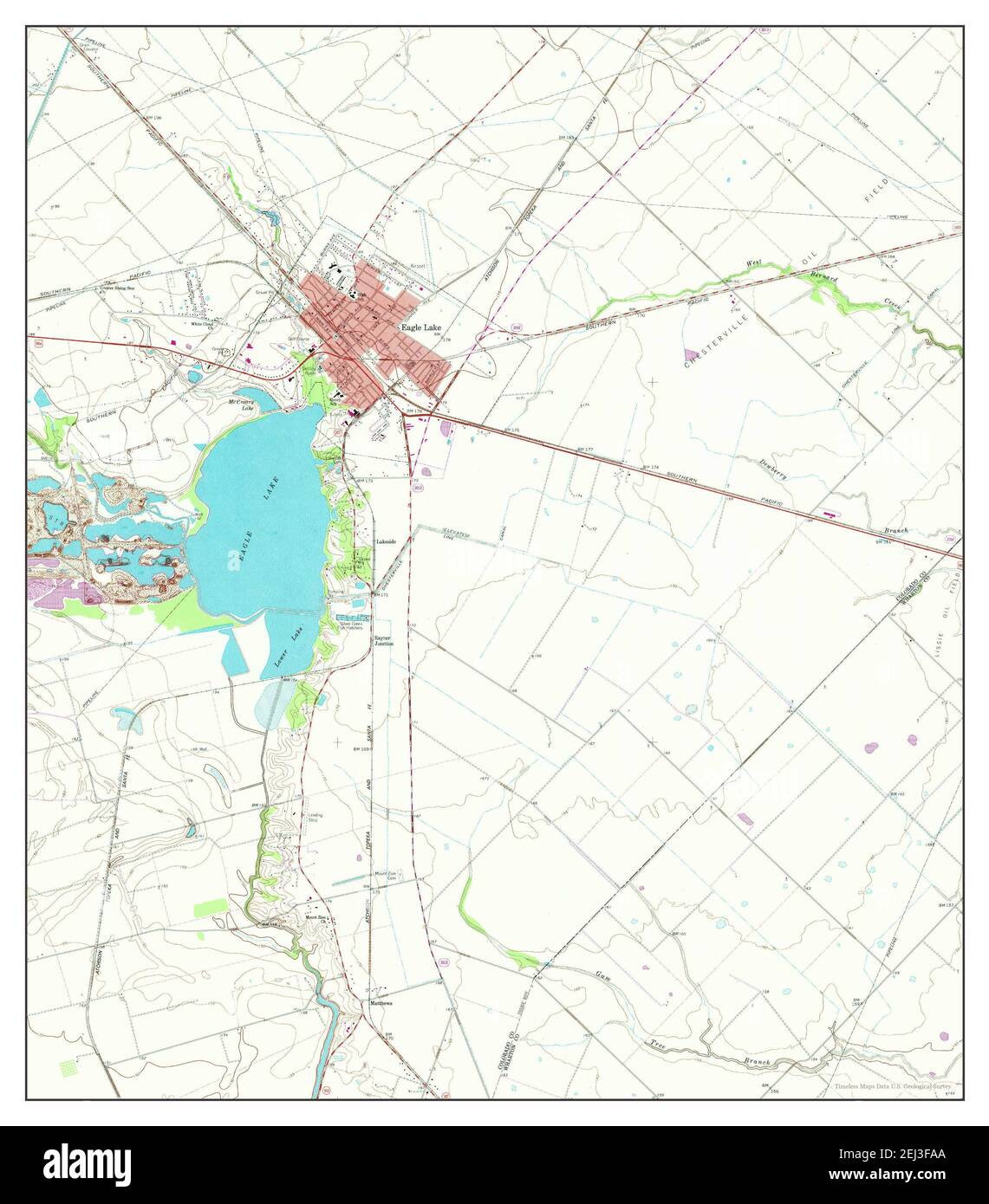 Eagle Lake, Texas, map 1963, 124000, United States of America by