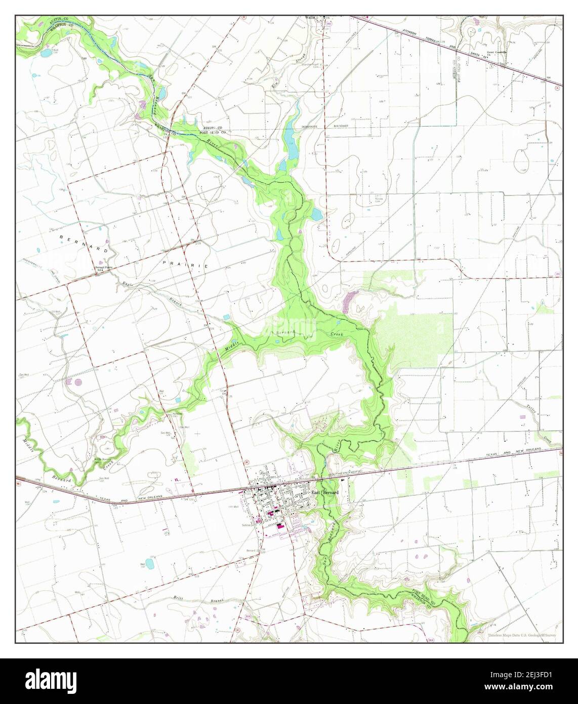 East Bernard, Texas, map 1960, 124000, United States of America by