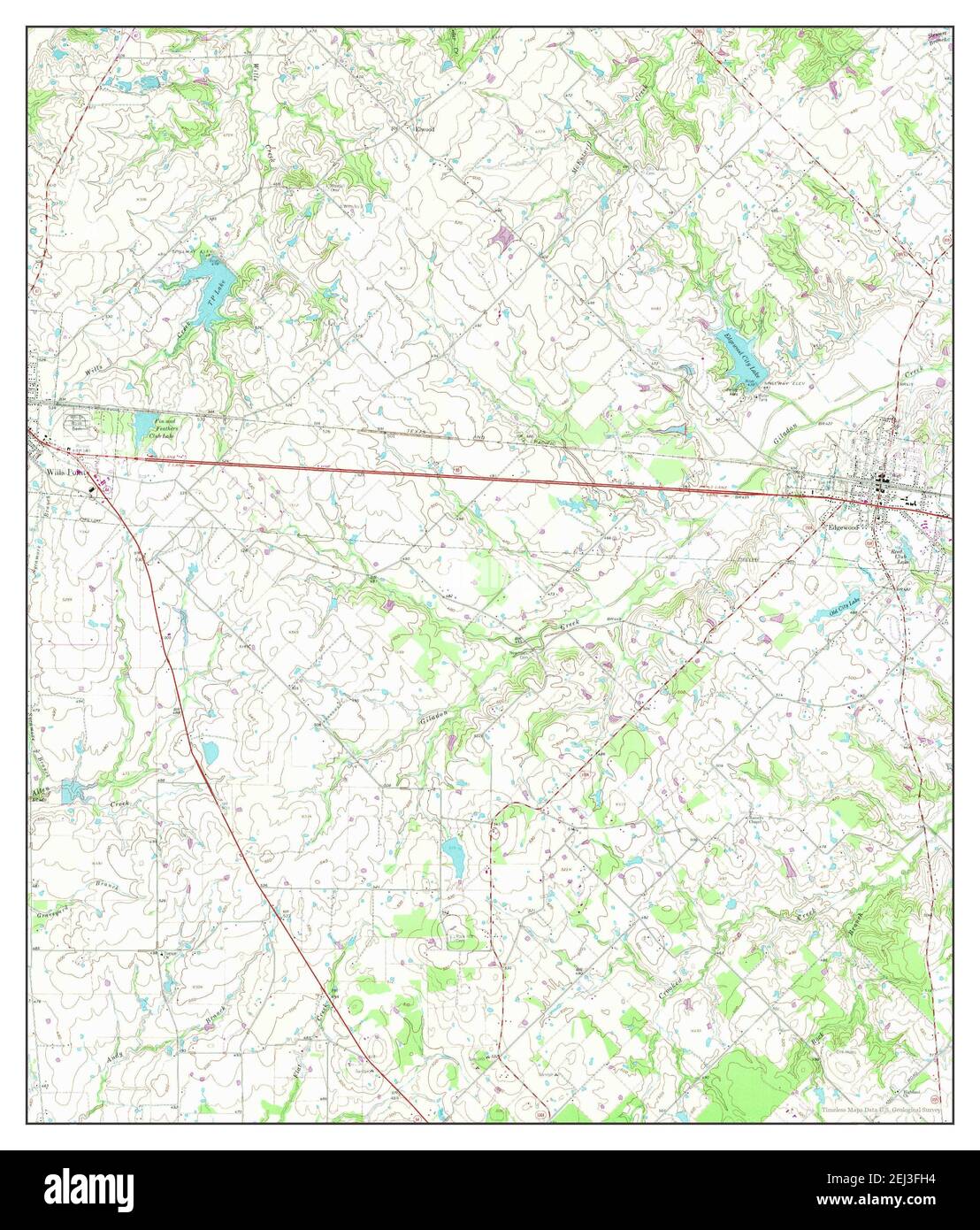 Edgewood, Texas, map 1962, 124000, United States of America by