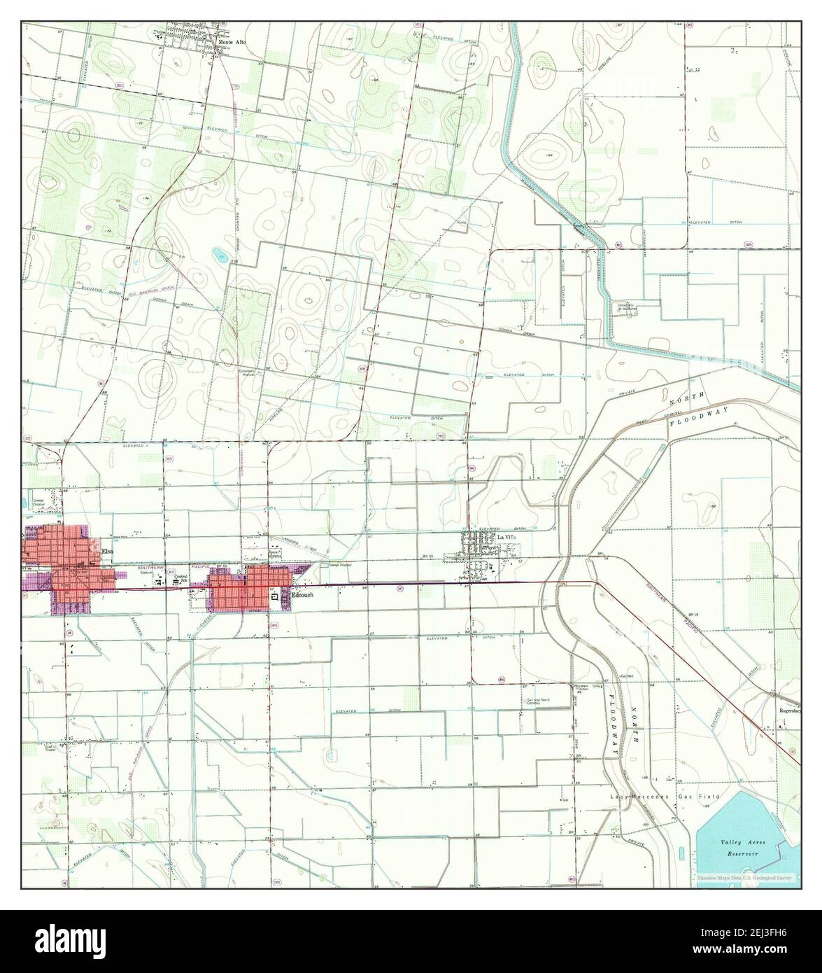 Edcouch, Texas, map 1957, 124000, United States of America by Timeless Maps, data U.S