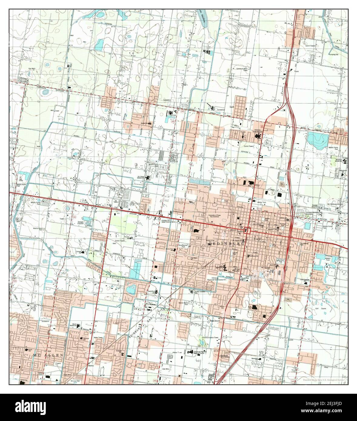 Map of edinburg texas hi res stock - Edinburg Texas Map 2002 124000 United States Of America By Timeless Maps Data Us Geological Survey 2EJ3FJD