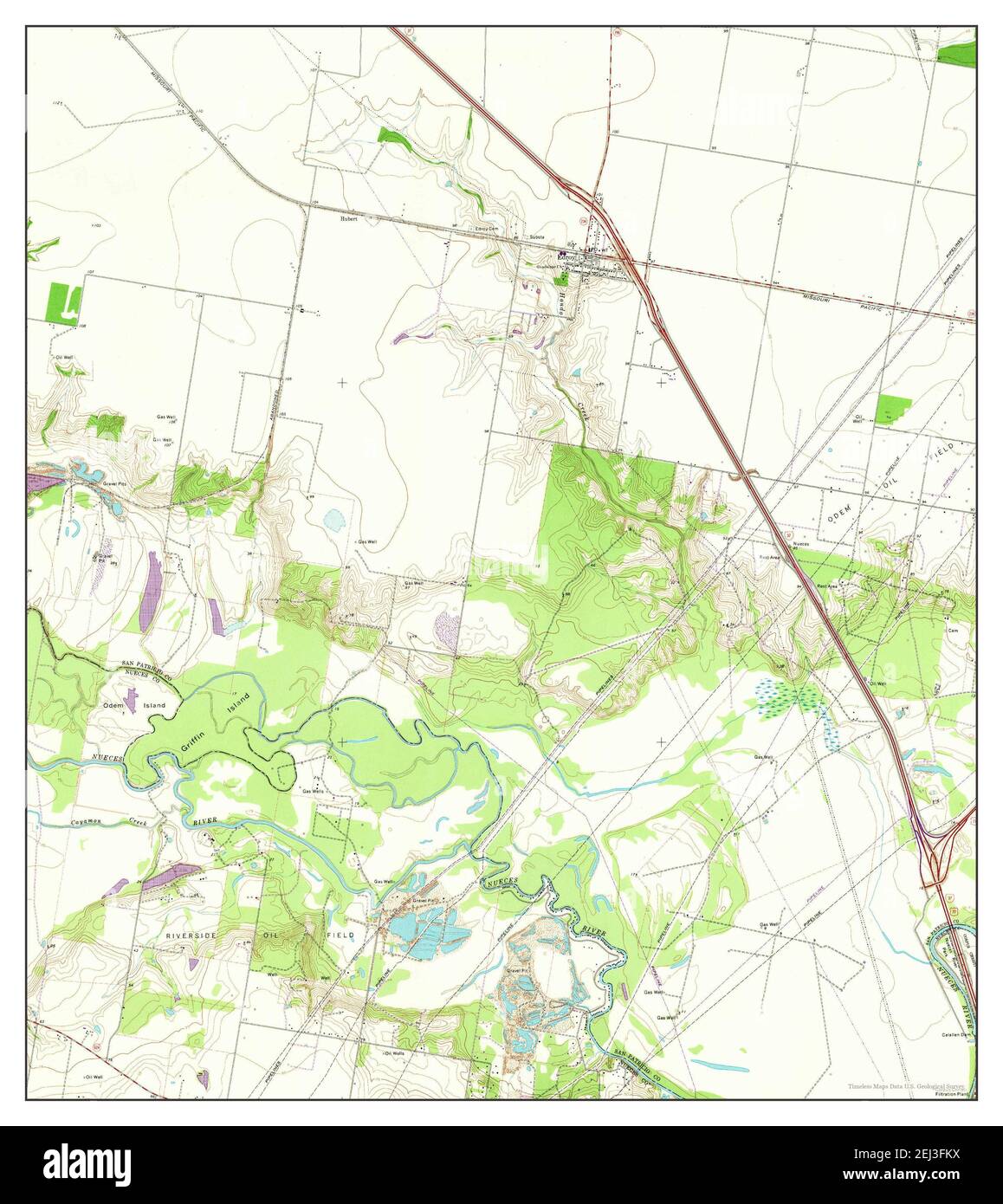 Edroy, Texas, map 1969, 124000, United States of America by Timeless