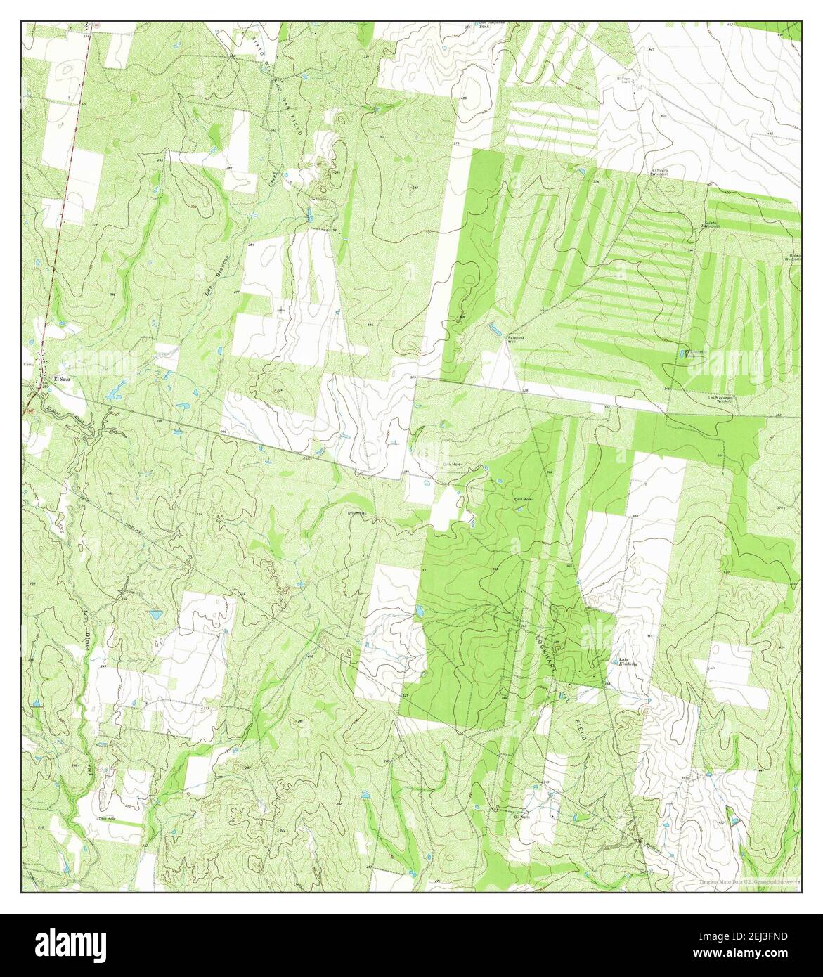 El Sauz, Texas, map 1972, 124000, United States of America by Timeless