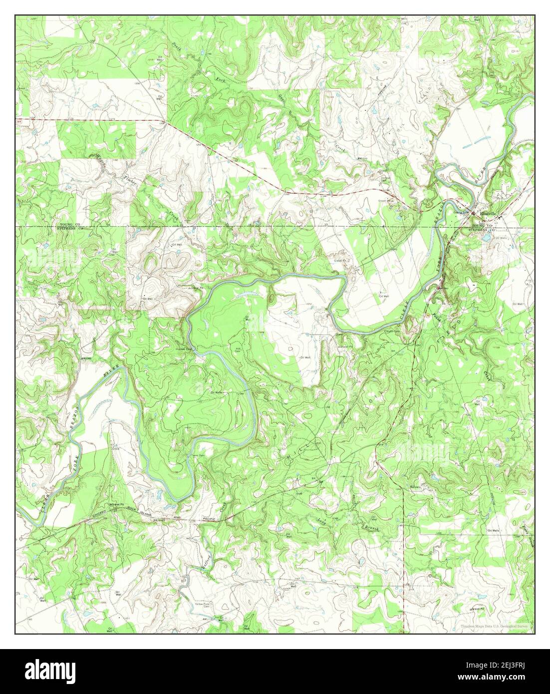 Eliasville, Texas, map 1967, 1:24000, United States of America by Timeless Maps, data U.S. Geological Survey Stock Photo