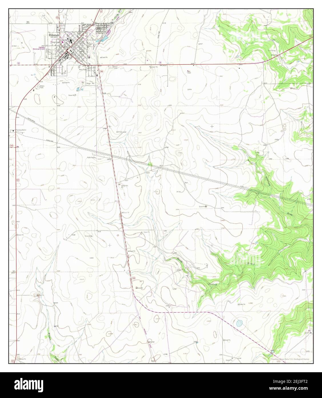 Eldorado, Texas, map 1964, 124000, United States of America by