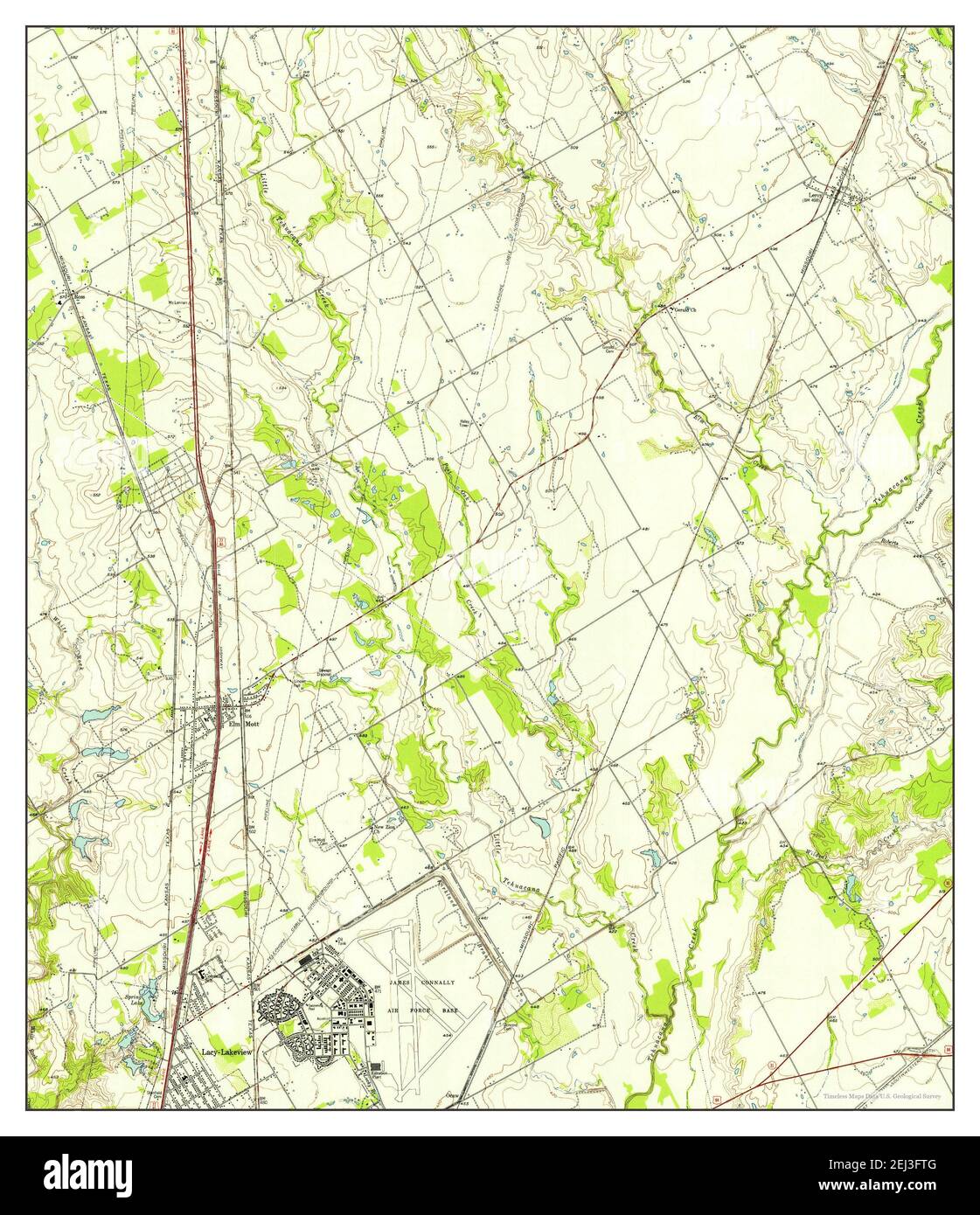 Elm Mott, Texas, map 1957, 124000, United States of America by