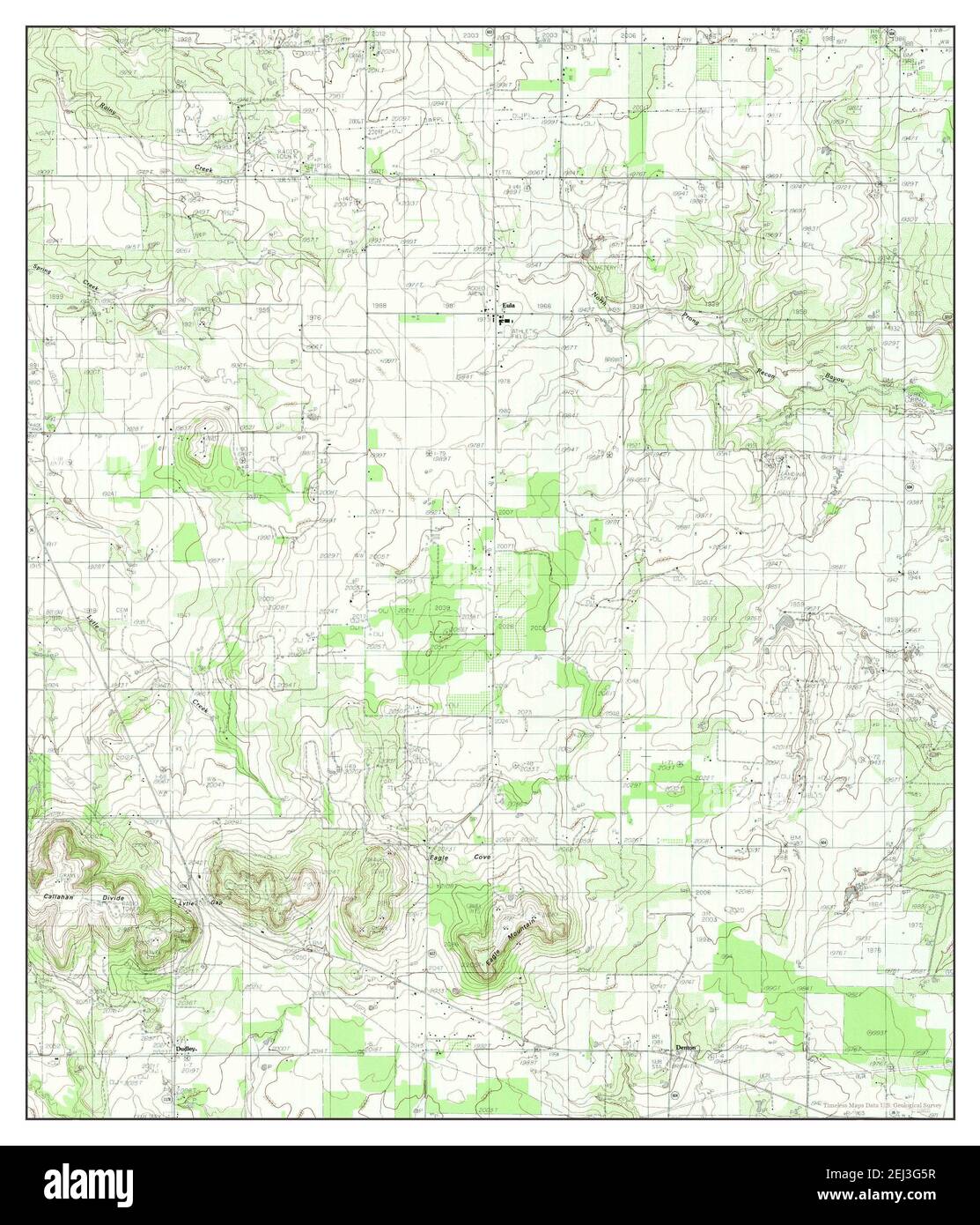 Eula, Texas, map 1984, 124000, United States of America by Timeless