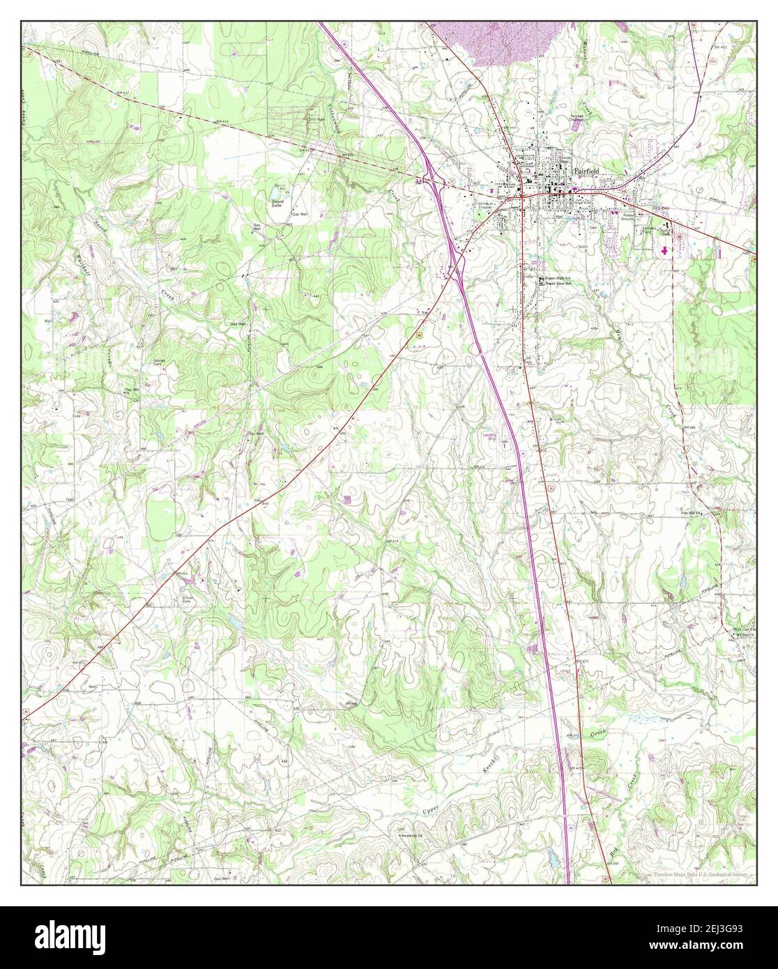 Fairfield, Texas, map 1965, 124000, United States of America by