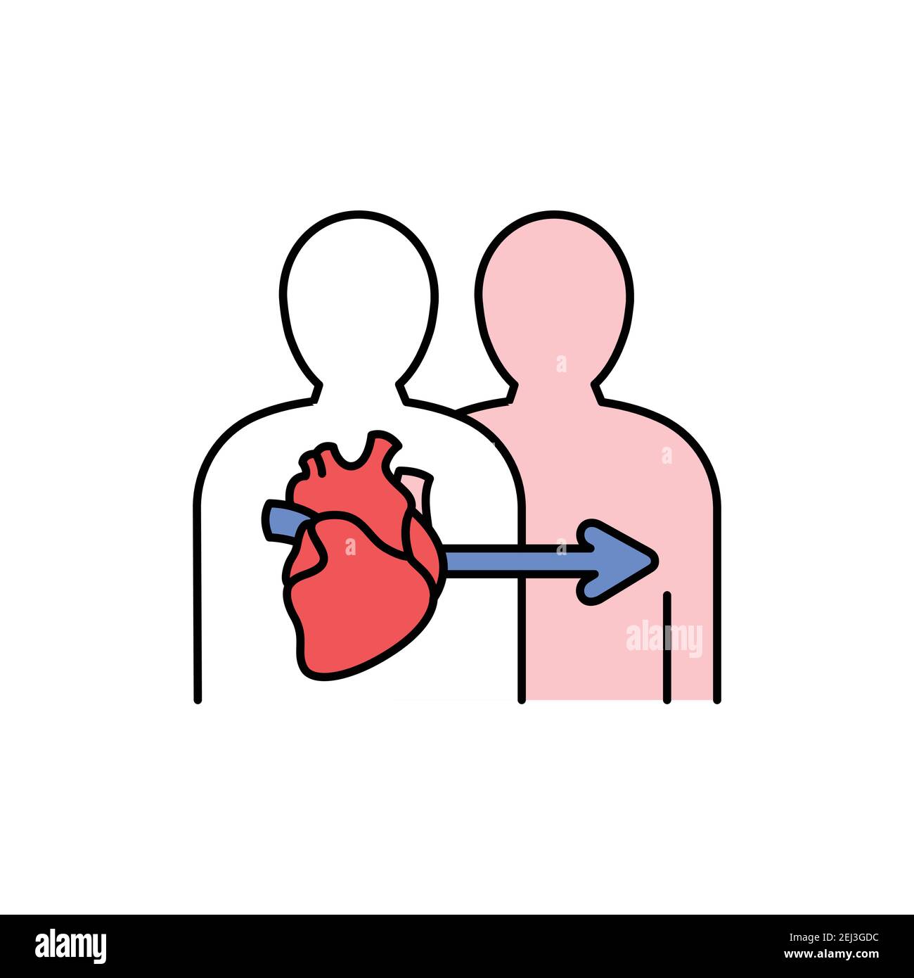 Heart transplant color line icon. Donor organ. Pictogram for web page ...
