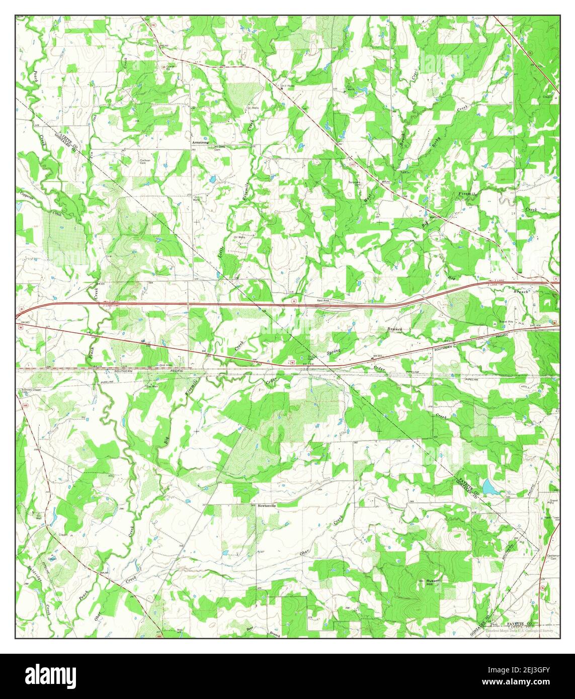 Flatonia NW, Texas, map 1965, 124000, United States of America by