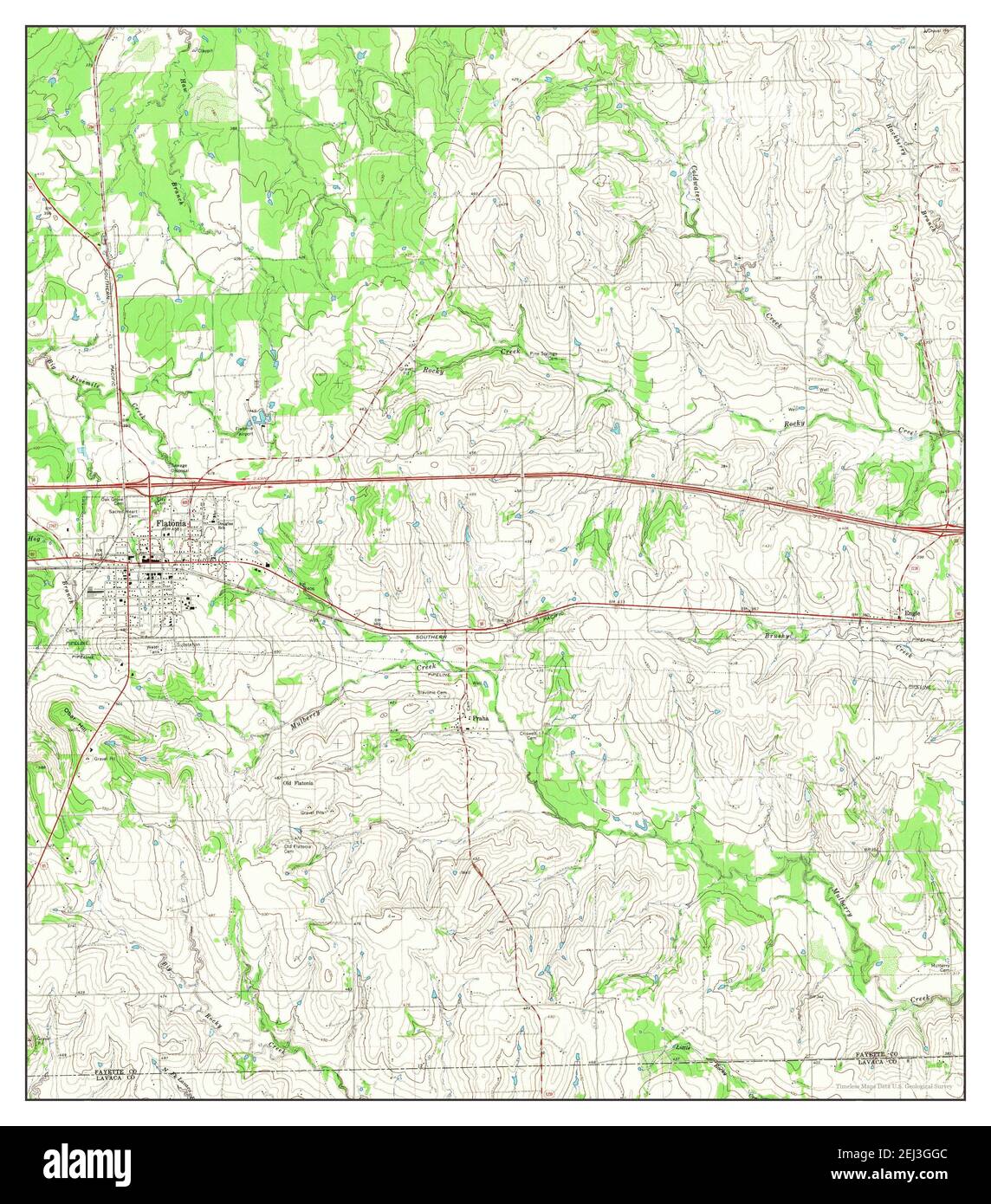 Flatonia, Texas, map 1965, 124000, United States of America by