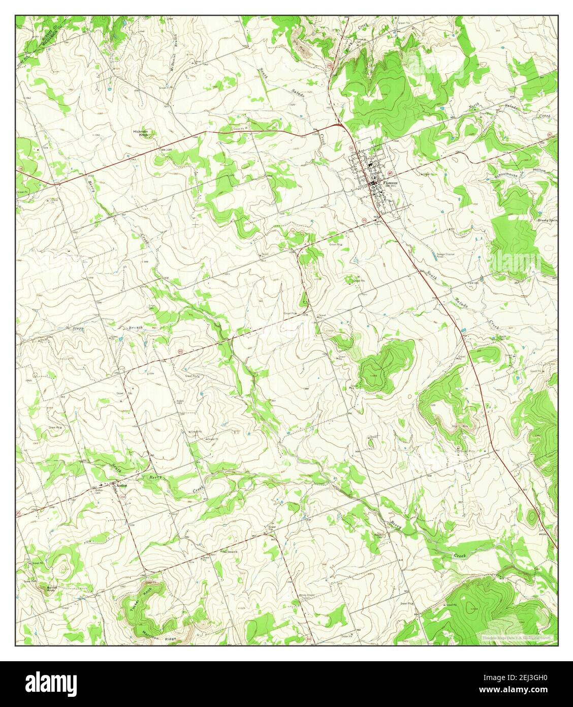Florence, Texas, map 1964, 124000, United States of America by