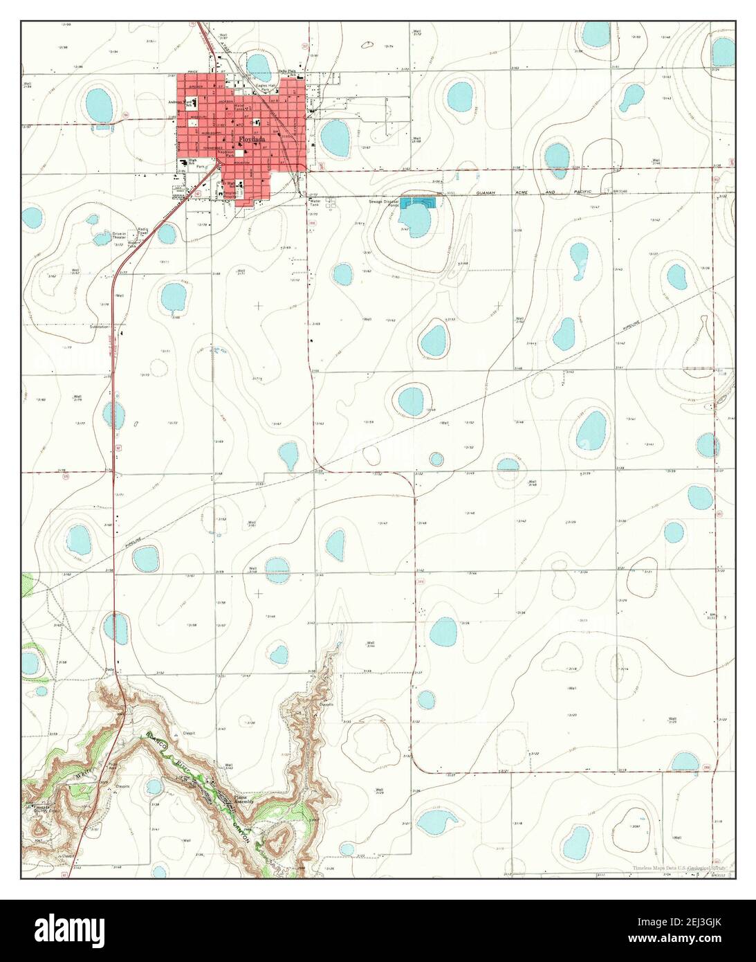 Floydada, Texas, map 1965, 124000, United States of America by