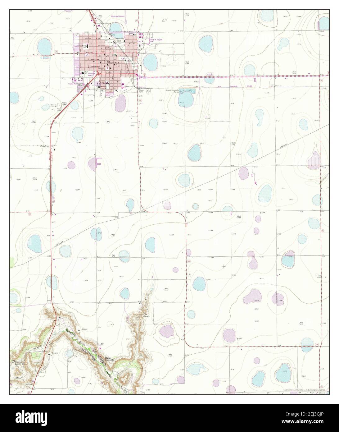 Floydada, Texas, map 1965, 124000, United States of America by