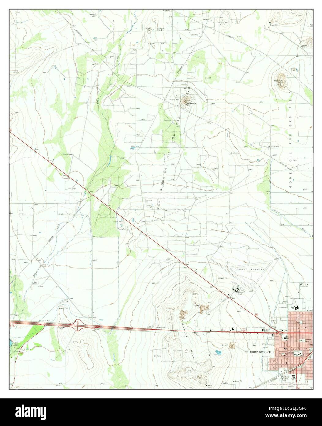 Fort Stockton West, Texas, map 1970, 124000, United States of America