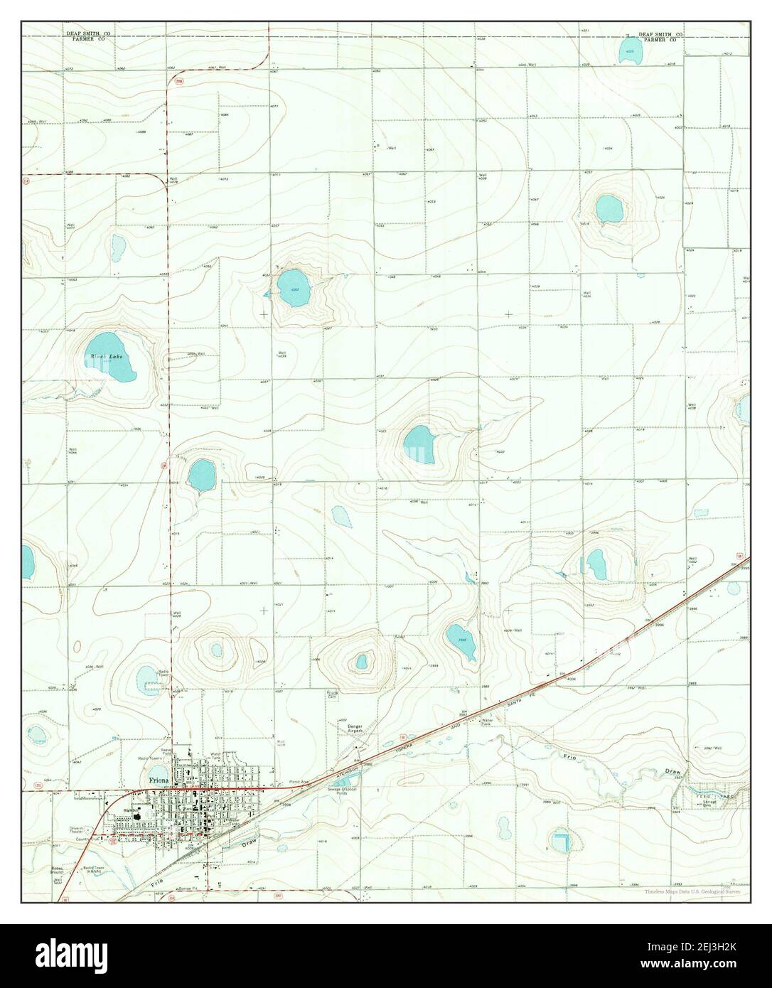 Friona, Texas, map 1966, 124000, United States of America by Timeless