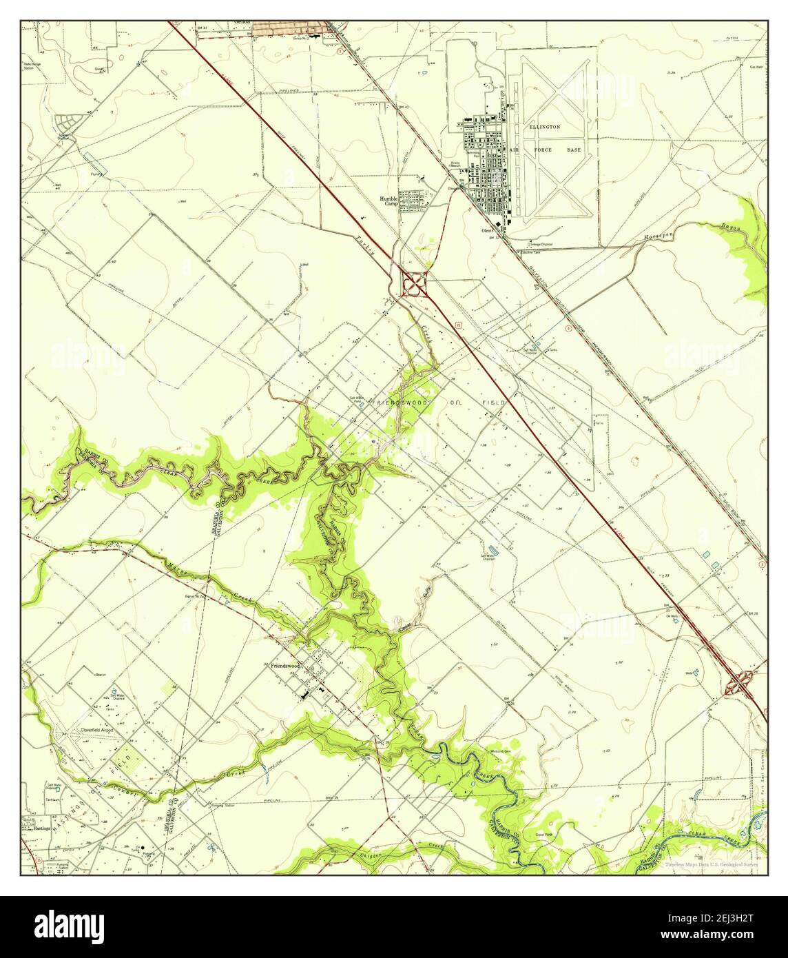 Friendswood, Texas, Map 1955, 1:24000, United States Of America By 