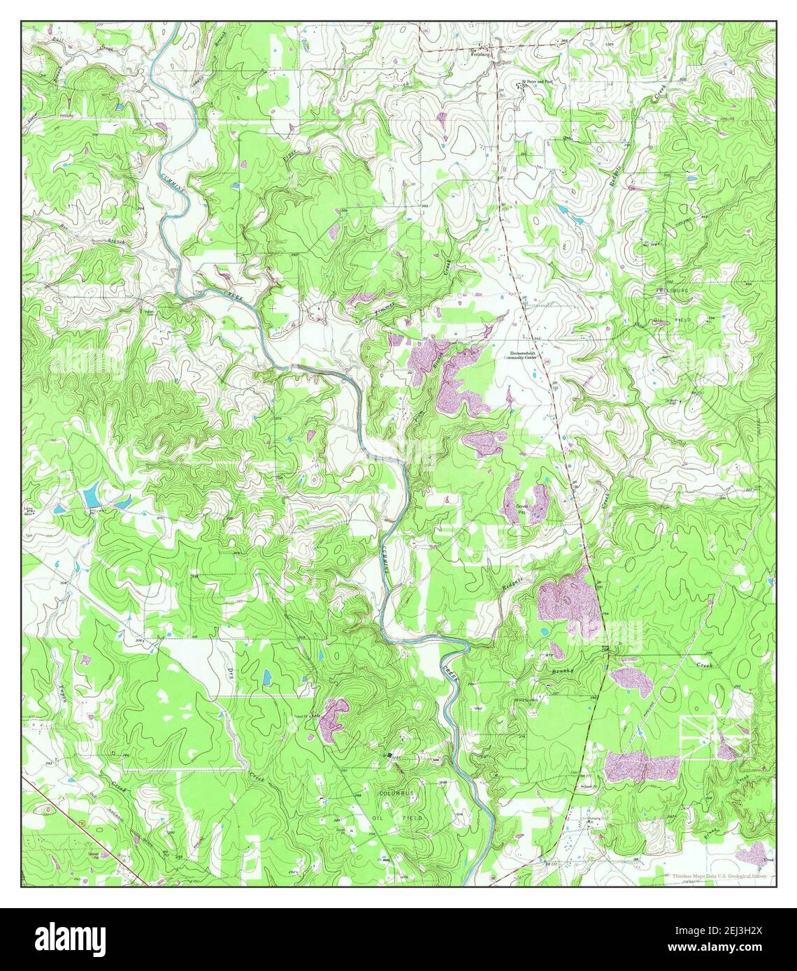 Frelsburg, Texas, map 1958, 124000, United States of America by