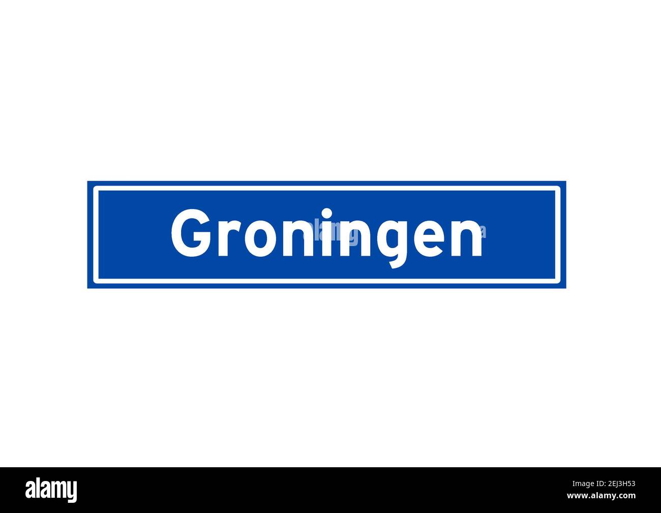 Groningen isolated Dutch place name sign. City sign from the Netherlands. Stock Photo
