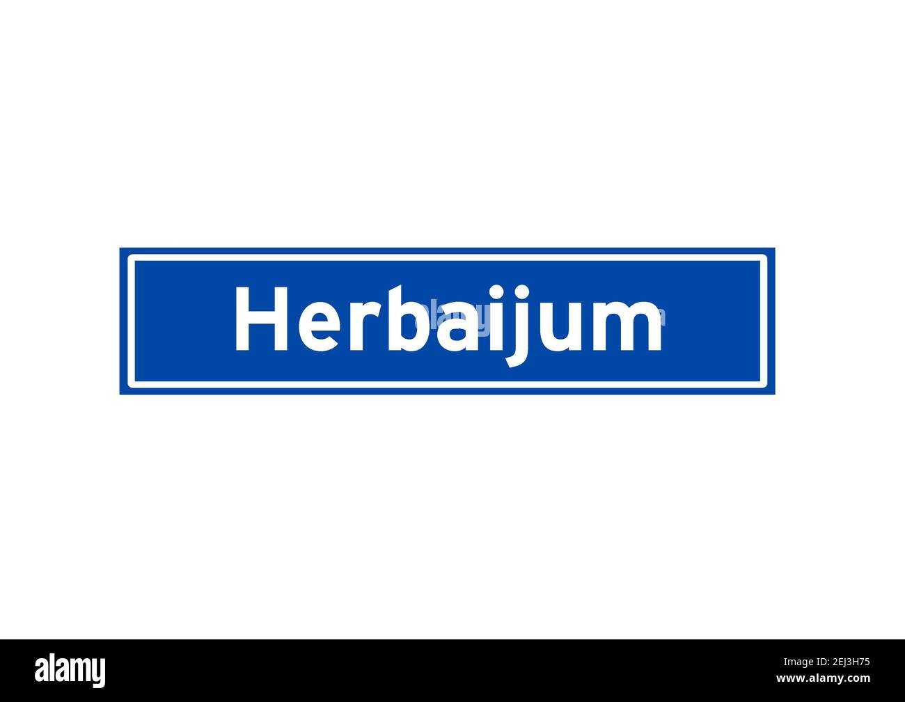 Herbaijum isolated Dutch place name sign. City sign from the Netherlands. Stock Photo