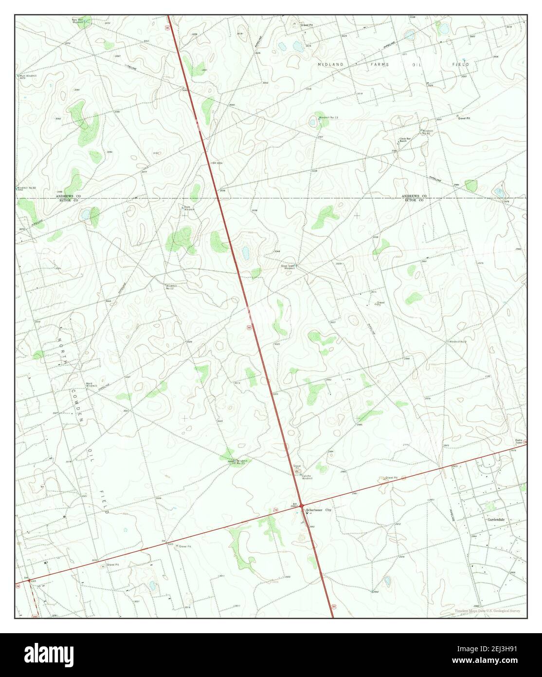 Gardendale, Texas, map 1968, 124000, United States of America by