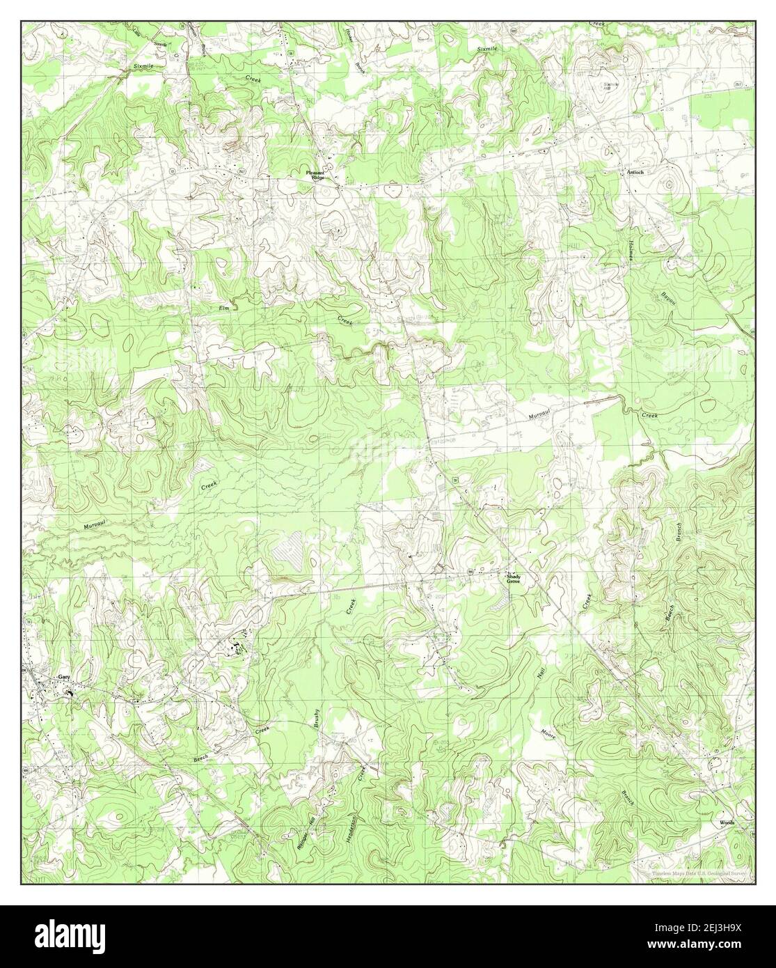 Gary, Texas, map 1983, 124000, United States of America by Timeless