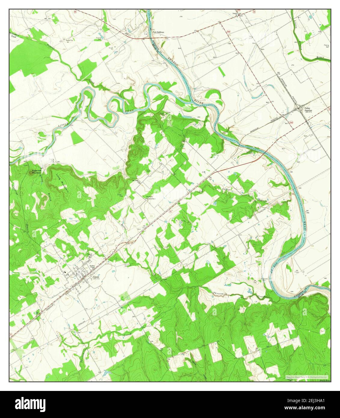 Gause, Texas, map 1962, 124000, United States of America by Timeless