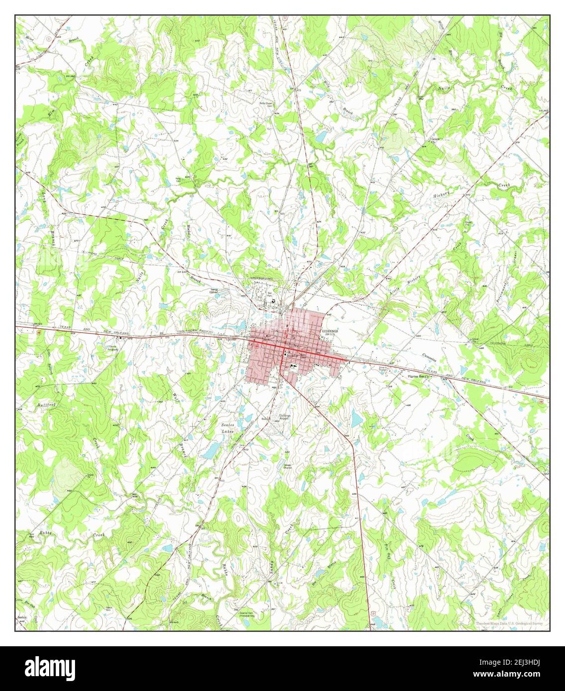 Giddings, Texas, map 1958, 124000, United States of America by